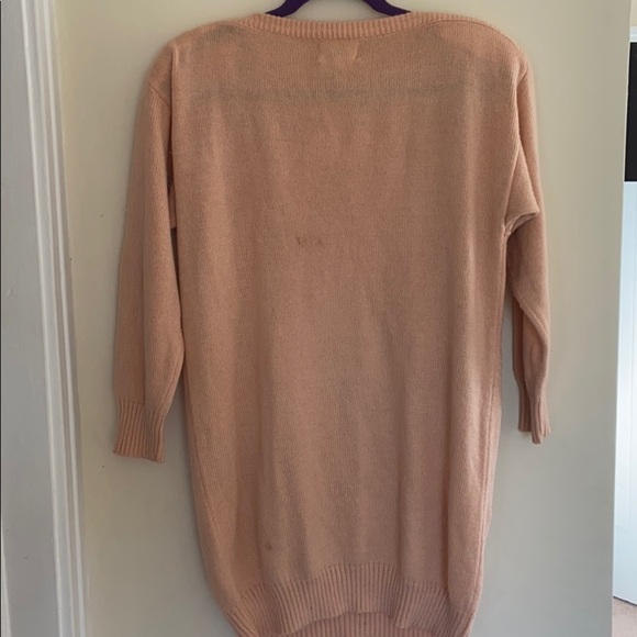 VINTAGE 80s Adolfo Pink Bunny Tunic Sweater - Picture 5 of 8